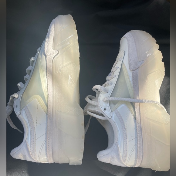 Cardi B Reebok Club B Shiny White Patent Leather & Translucent Shoes US 10 EU 41 - Picture 2 of 16